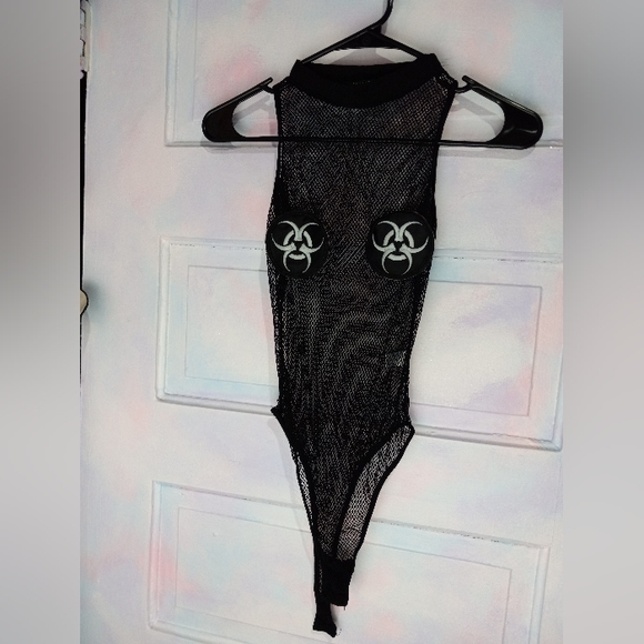 DK Club Exx- Toxic T*tties fishnet body suit! Stretchy! Like new! - Picture 4 of 4